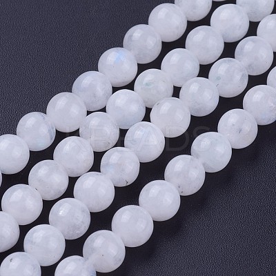 Natural Rainbow Moonstone Bead Strands G-G970-37-6mm-1