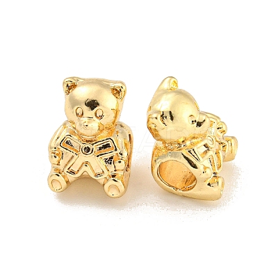 Rack Plating Alloy European Beads FIND-B034-36G-1