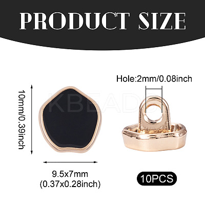 10Pcs 1-Hole Alloy Enamel Shank Buttons BUTT-TA0001-37-1