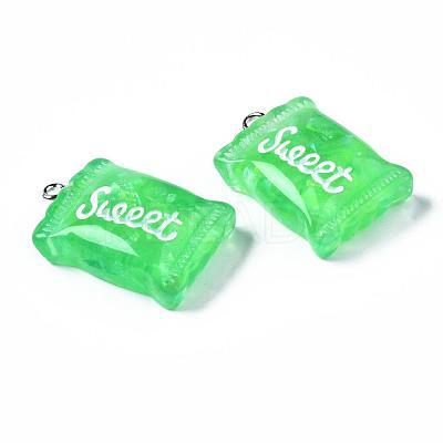 Transparent Resin Pendants X-RESI-S356-54A-02-1