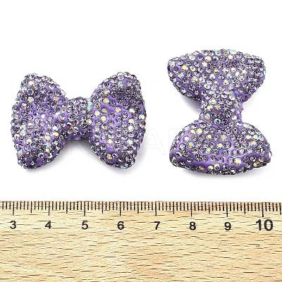 Bowknot Shape Polymer Clay Rhinestone Beads CLAY-NH0001-05F-1