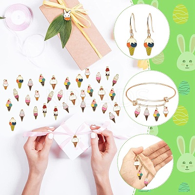 40Pcs 8 Styles Alloy Pendants ENAM-CJ0003-40-1