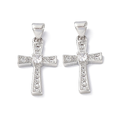 Eco-Friendly Rack Plating Brass Micro Pave Cubic Zirconia Pendants KK-F845-30P-1