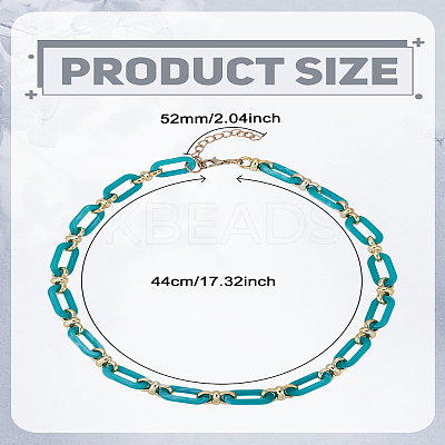1Pc Acrylic Oval Link Chain Necklaces for Women NJEW-LP0002-96A-1