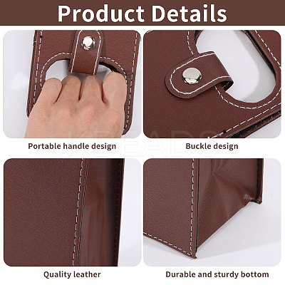 4Pcs PU Leather Single Wine Bottle Tote Carrier Bags CON-CA0001-028A-1