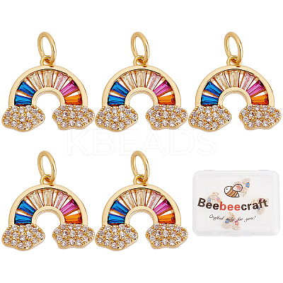Brass Micro Pave Colorful Cubic Zirconia Pendants ZIRC-BBC0001-18-1