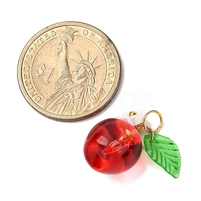 8Pcs Baking Paint Transparent Glass Charms PALLOY-JF04490-1