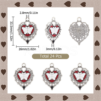 24Pcs Alloy Enamel Pendants ENAM-SC0007-74-1