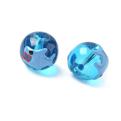 Ocean Theme Handmade Glass Enamel Beads LAMP-D304-02D-1