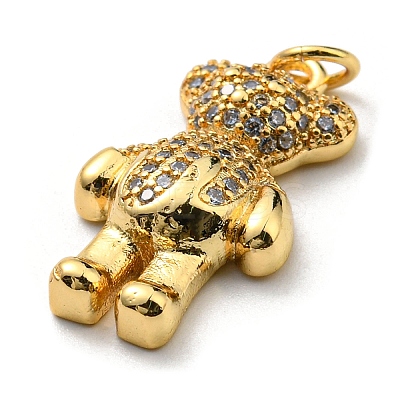 Brass with Cubic Zirconia Pendants KK-K341-30G-1