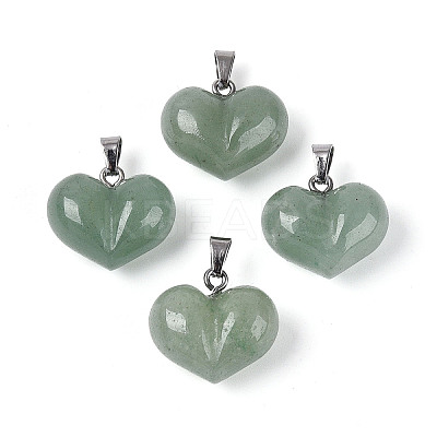 Natural Green Aventurine Chunky Pendants G-T143-19F-1