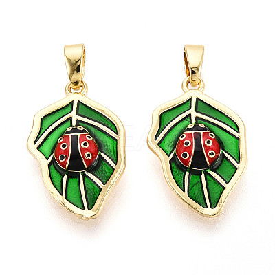 Brass Enamel Pendants KK-N257-59G-1