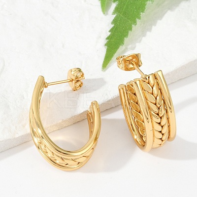 201 Stainless Steel Stud Earrings EJEW-Q026-21G-B-1
