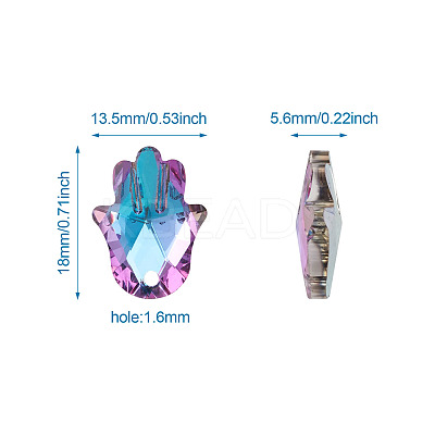 K9 Glass Rhinestone Pendants X-GLAA-TA001-008-1