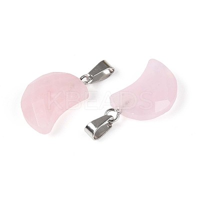 Natural Rose Quartz Pendants G-N349-02I-P-1