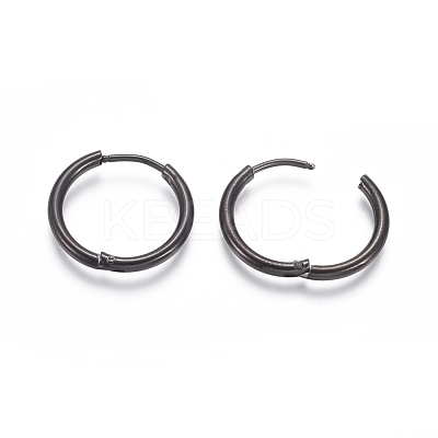 304 Stainless Steel Huggie Hoop Earrings EJEW-F111A-19mm-B-1