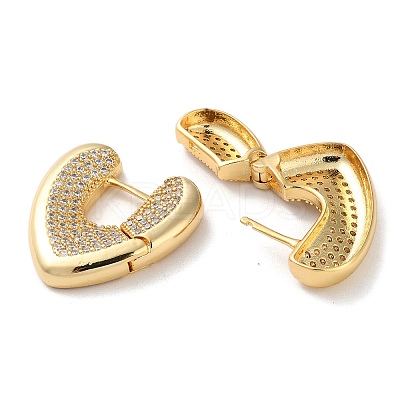 Brass Pave Cubic Zirconia Hoop Earrings for Women EJEW-M258-06G-B-1