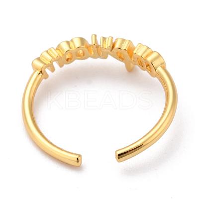 Constellation/Zodiac Sign Brass Cuff Rings RJEW-O042-06G-E-1