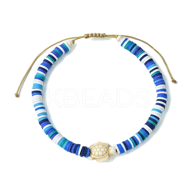 12Pcs Adjustable Synthetic Turquoise Tortoise Anklets AJEW-AN00615-1