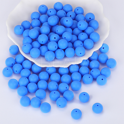 Round Silicone Focal Beads SI-JX0046A-15-1