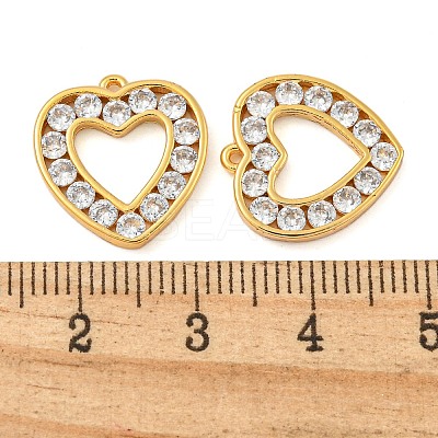 Brass Clear Cubic Zirconia Pendants KK-N254-32G-1