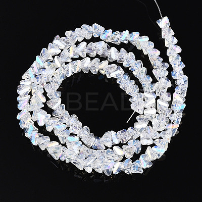 Electroplate Imitation Jade Glass Beads Strands X-GLAA-N023-4mm-01-1