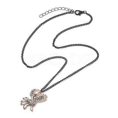 Alloy Enamel Black & White Pendant Necklaces NJEW-JN05121-03-1