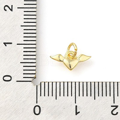 Heart with Wing Rack Plating Brass Pendants Charms KK-S396-17-1