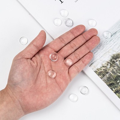 Transparent Glass Cabochons X-GGLA-R026-14mm-1
