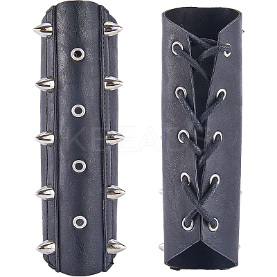 Adjustable PU Leather Cord Bracelet with Wax Cord AJEW-WH0415-24B-1