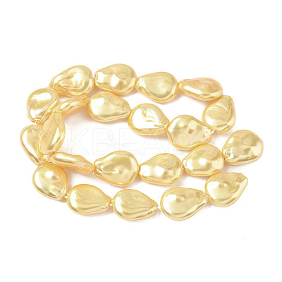 Electroplate Opaque Glass Imitation Pearl Strands EGLA-D302-02E-1