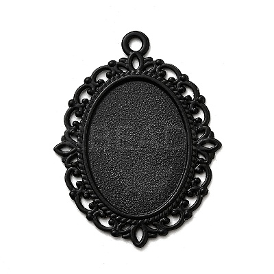 Electrophoresis Alloy Oval Pendant Cabochon Settings LS-X-PALLOY-Q304-50-NR-1