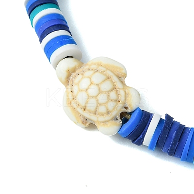 12Pcs Adjustable Synthetic Turquoise Tortoise Anklets AJEW-AN00615-1