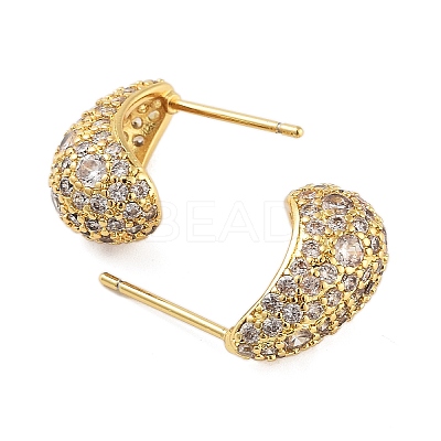 Rack Plating Teardrop Brass Stud Earrings EJEW-N055-25B-G-RS-1