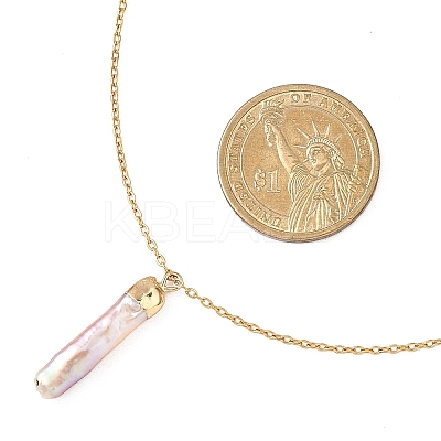 Electroplated Natural Keshi Pearl Pendant Necklaces NJEW-JN05604-01-1