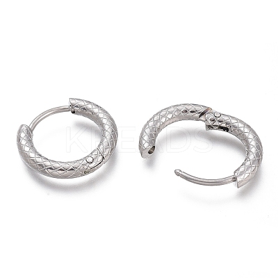 Non-Tarnish 304 Stainless Steel Huggie Hoop Earrings EJEW-L256-03-P-1