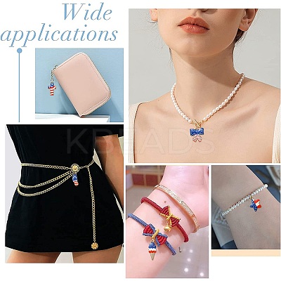 50Pcs 5 Styles Rack Plating Alloy Enamel Pendants ENAM-CJ0003-48-1