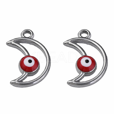 304 Stainless Steel Enamel Pendants STAS-N087-50-01P-1