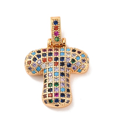 Brass Micro Pave Cubic Zirconia Pendants KK-C076-29T-G02-1