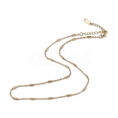 Ion Plating(IP) 304 Stainless Steel Column Link Chain Necklace for Men Women NJEW-K245-019A-1