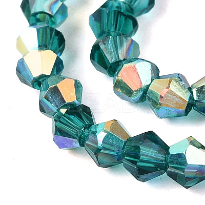 AB Color Plated Transparent Glass Beads Strands GLAA-G127-01-01G-1