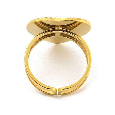 Ion Plating(IP) 304 Stainless Steel Open Cuff Pad Ring Cabochon Settings RJEW-K245-90G-1