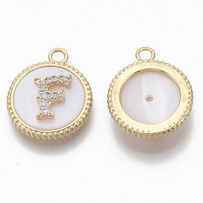Brass Micro Pave Cubic Zirconia Pendants KK-T062-04F-NF-1