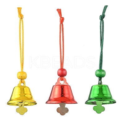 Iron Christmas Bell Pendant Decoration HJEW-JM02162-1