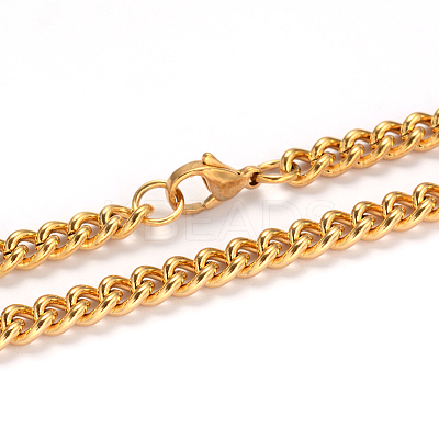 201 Stainless Steel Twisted Chain Curb Chain Necklaces NJEW-L416-06-1