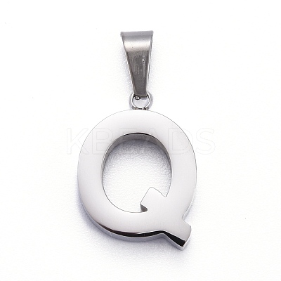 Non-Tarnish 304 Stainless Steel Letter Pendants X-STAS-H127-Q-P-1