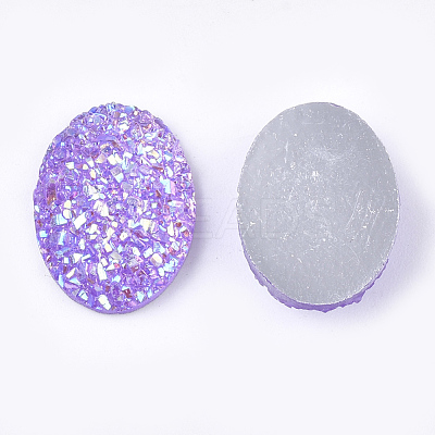 Electroplate Druzy Resin Cabochons CRES-T012-08D-1