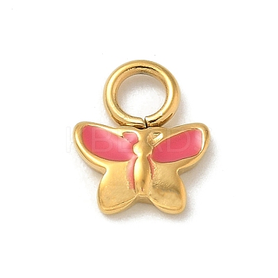 Ion Plating(IP) 304 Stainless Steel Enamel Charms STAS-G351-01G-03-1