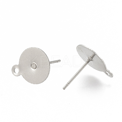 Non-Tarnish 304 Stainless Steel Stud Earring Settings STAS-T031-19-8mm-1