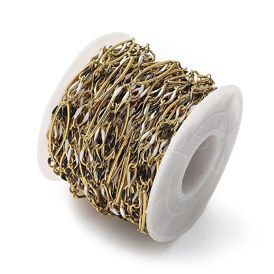 304 Stainless Steel Enamel Link Chains CHS-U003-01G-10-1